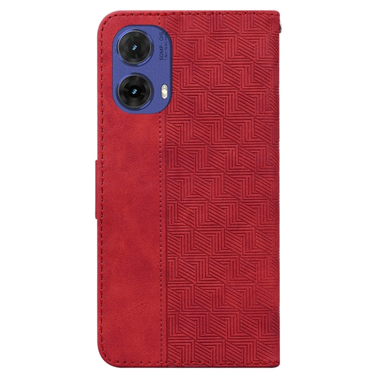 For Motorola Moto G85 Geometric Embossed Leather Phone Case