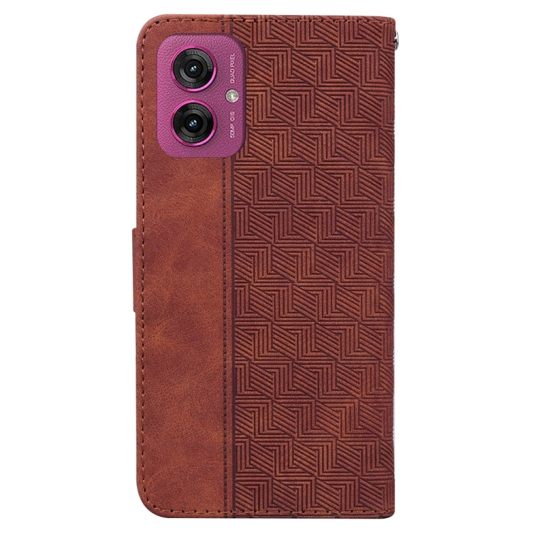 For Motorola Moto G55 Geometric Embossed Leather Phone Case