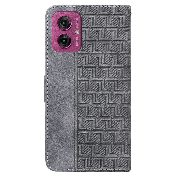 For Motorola Moto G55 Geometric Embossed Leather Phone Case