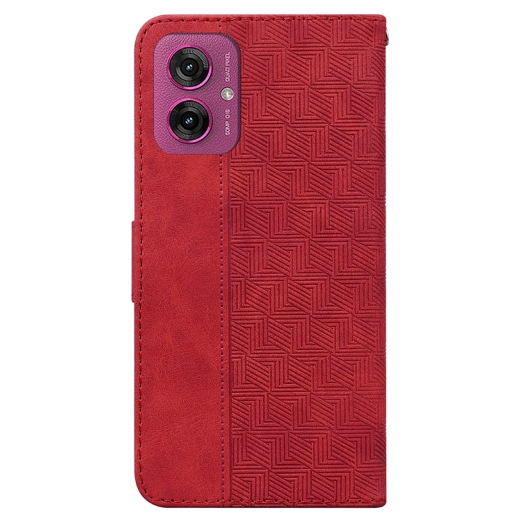 For Motorola Moto G55 Geometric Embossed Leather Phone Case