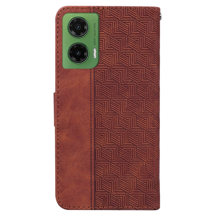 For Motorola Moto G35 Geometric Embossed Leather Phone Case