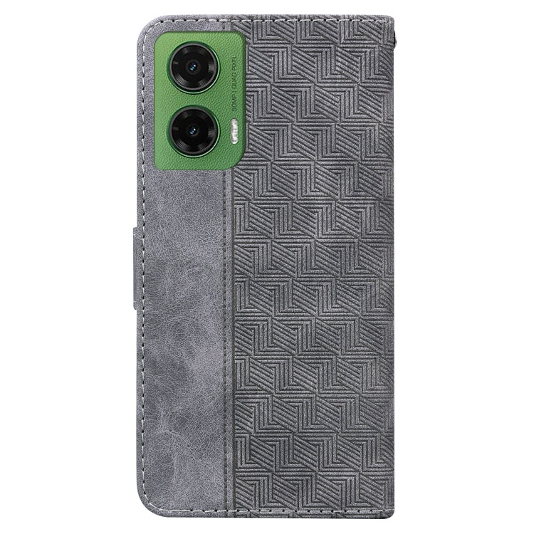 For Motorola Moto G35 Geometric Embossed Leather Phone Case