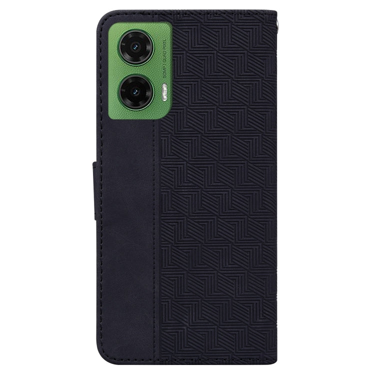 For Motorola Moto G35 Geometric Embossed Leather Phone Case