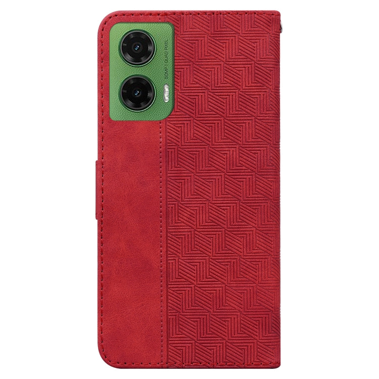 For Motorola Moto G35 Geometric Embossed Leather Phone Case
