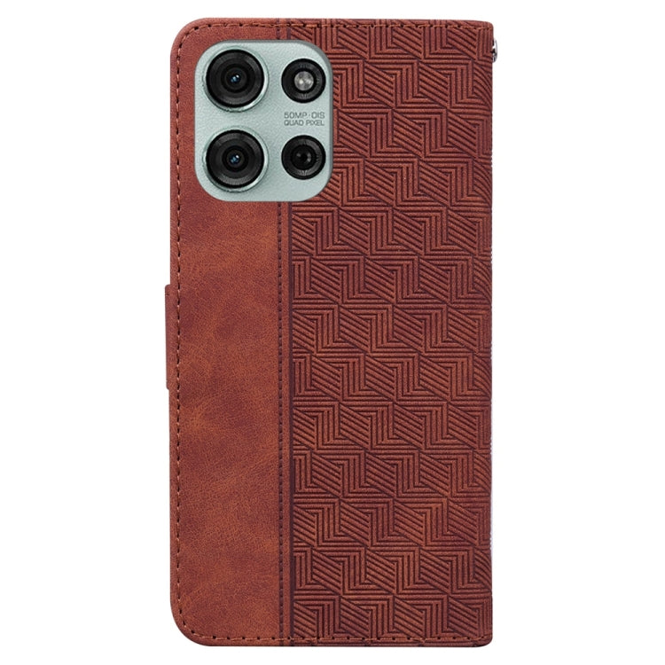 For Motorola Moto G75 5G Geometric Embossed Leather Phone Case
