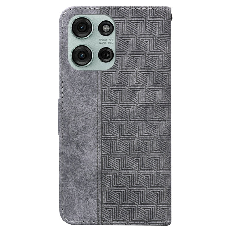 For Motorola Moto G75 5G Geometric Embossed Leather Phone Case
