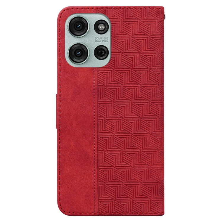 For Motorola Moto G75 5G Geometric Embossed Leather Phone Case
