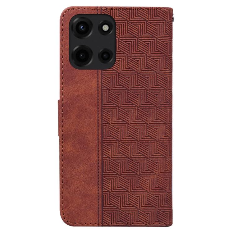 For Motorola Moto G 5G 2025 Geometric Embossed Leather Phone Case