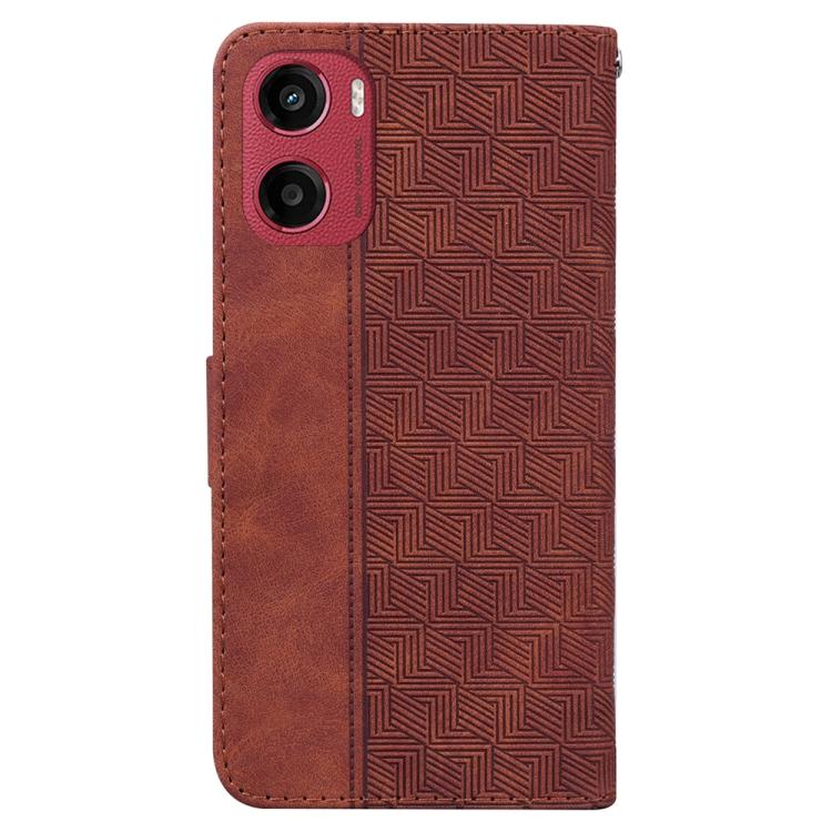 For Motorola Moto G05 / E15 Geometric Embossed Leather Phone Case