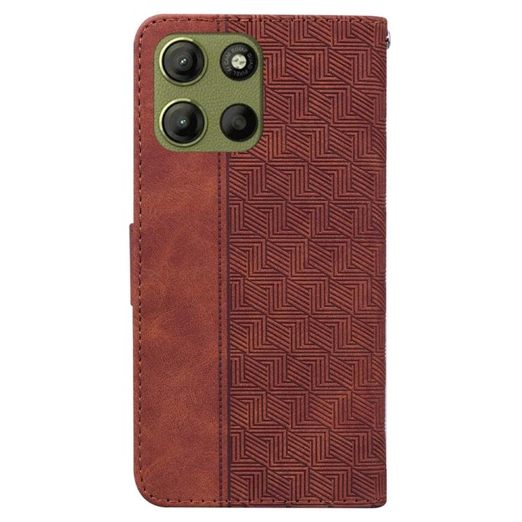 For Motorola Moto G15 Geometric Embossed Leather Phone Case