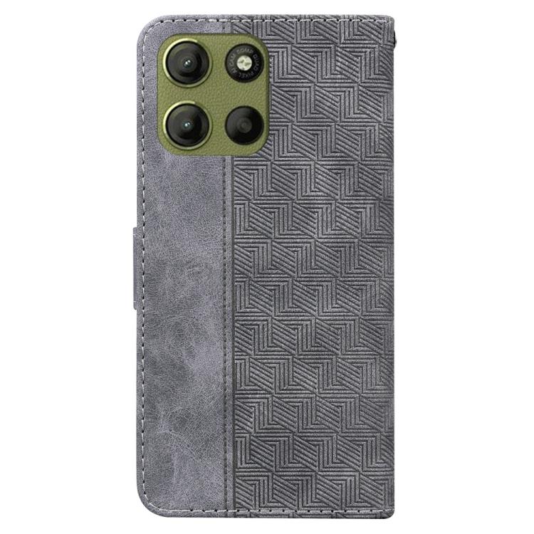 For Motorola Moto G15 Geometric Embossed Leather Phone Case
