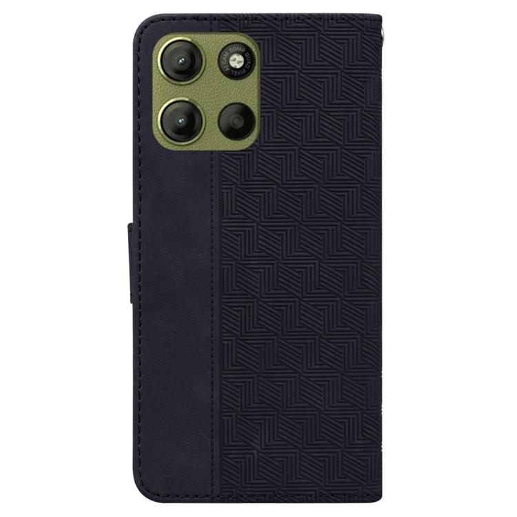For Motorola Moto G15 Geometric Embossed Leather Phone Case