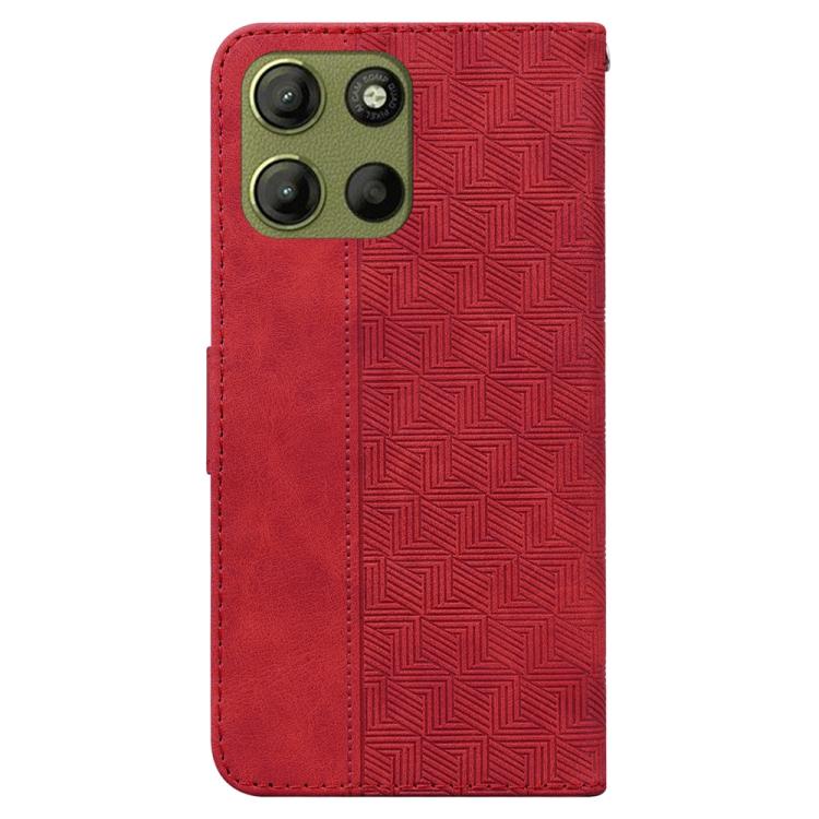 For Motorola Moto G15 Geometric Embossed Leather Phone Case