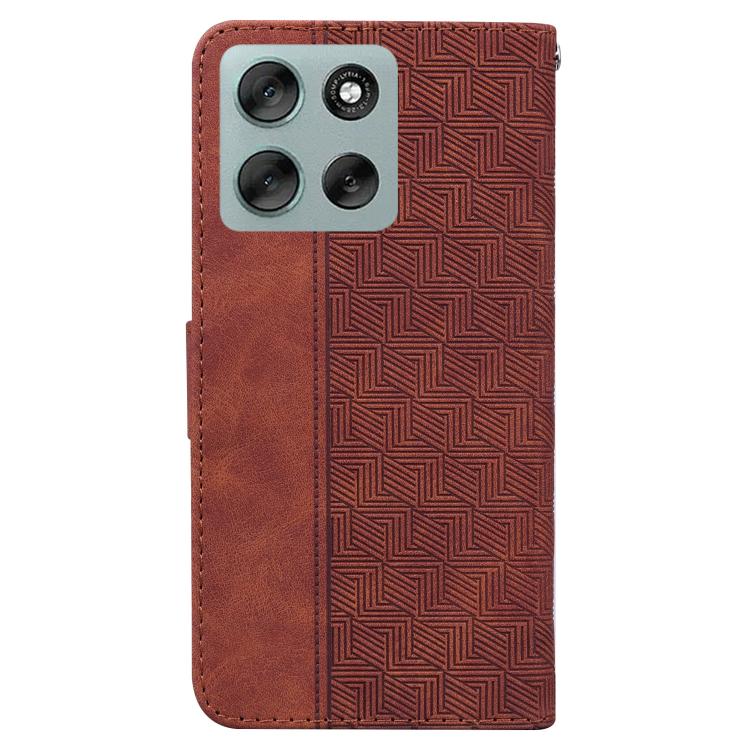 For Motorola Moto G56 5G / G66j 5G / G66y 5G Geometric Embossed Leather Phone Case