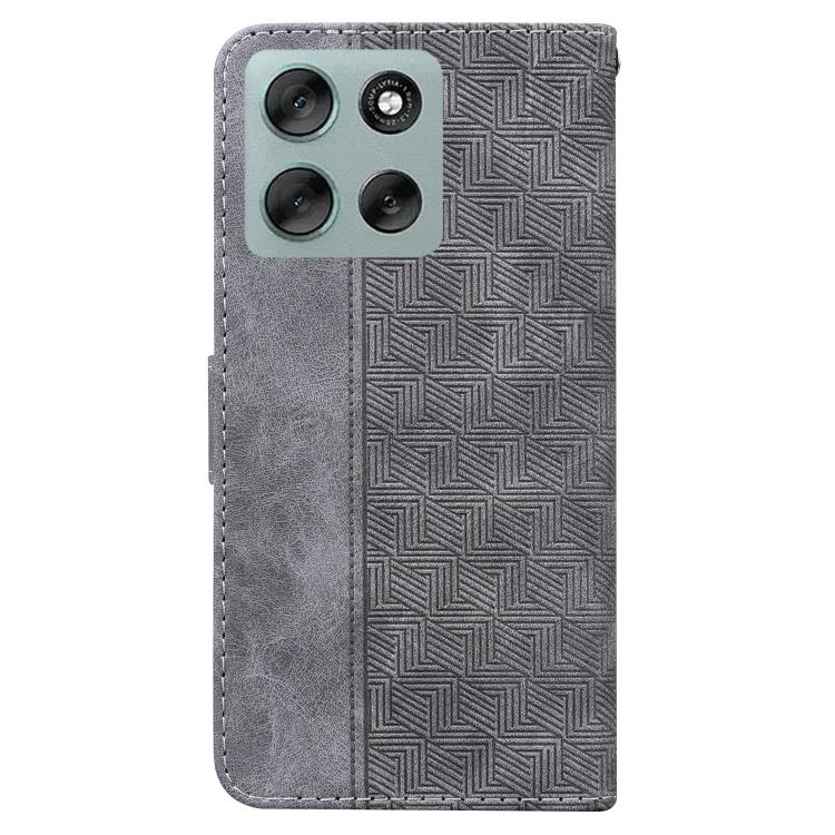 For Motorola Moto G56 5G / G66j 5G / G66y 5G Geometric Embossed Leather Phone Case