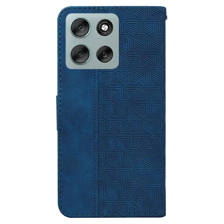 For Motorola Moto G56 5G / G66j 5G / G66y 5G Geometric Embossed Leather Phone Case