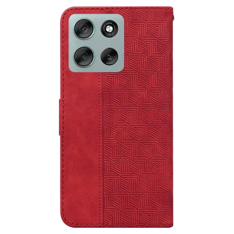 For Motorola Moto G56 5G / G66j 5G / G66y 5G Geometric Embossed Leather Phone Case