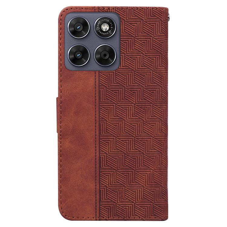 For Motorola Moto G67 5G / Moto G77 5G Geometric Embossed Leather Phone Case