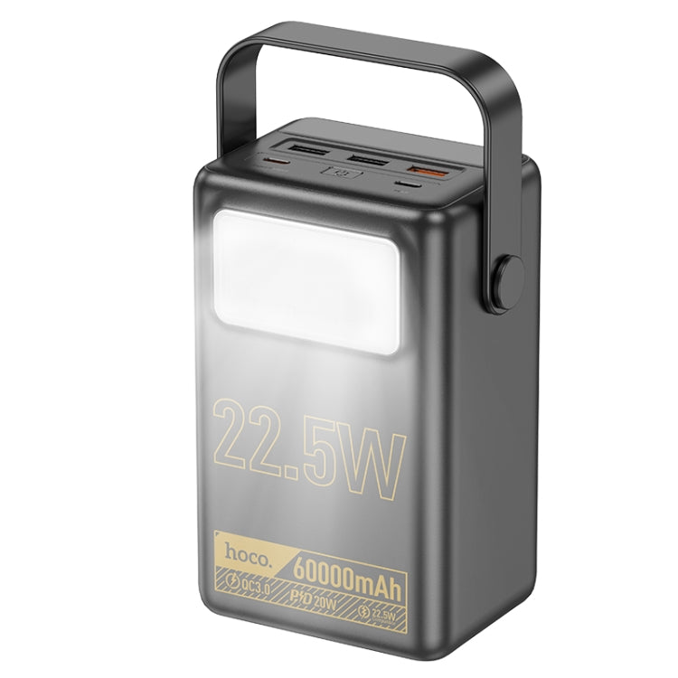 hoco J110 Powerful 22.5W Fully Compatible Power Bank with LED Light 60000mAh(Black)