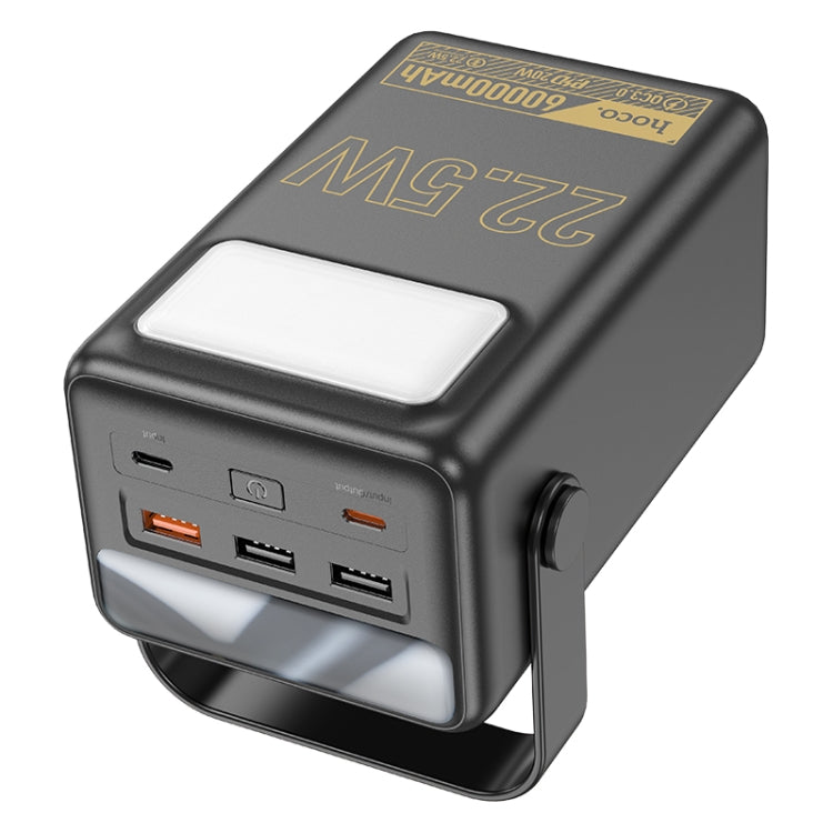 hoco J110 Powerful 22.5W Fully Compatible Power Bank with LED Light 60000mAh(Black)