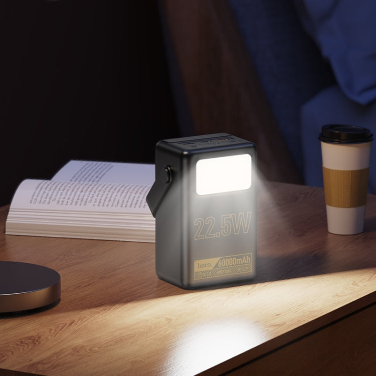 hoco J110 Powerful 22.5W Fully Compatible Power Bank with LED Light 60000mAh(Black)