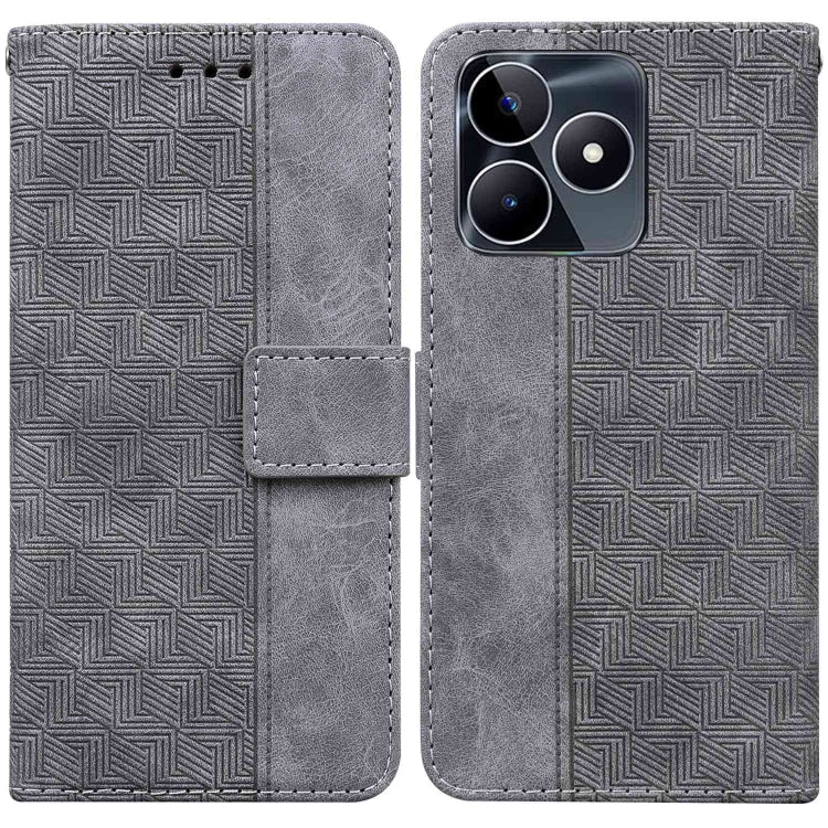For Realme C53 / Narzo N53 Geometric Embossed Leather Phone Case