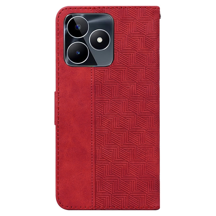 For Realme C53 / Narzo N53 Geometric Embossed Leather Phone Case