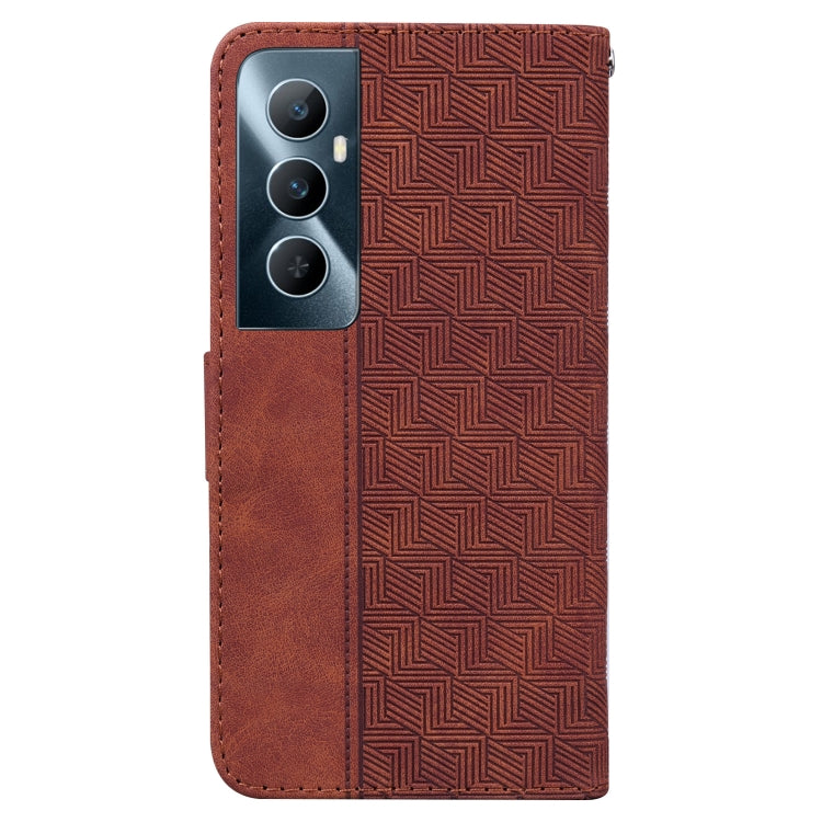 For Realme C65 4G Geometric Embossed Leather Phone Case
