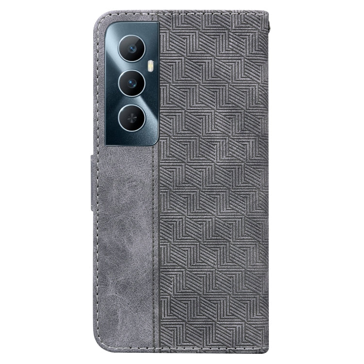 For Realme C65 4G Geometric Embossed Leather Phone Case