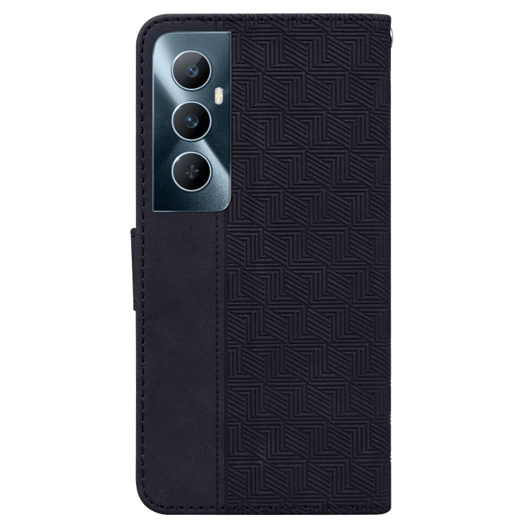 For Realme C65 4G Geometric Embossed Leather Phone Case