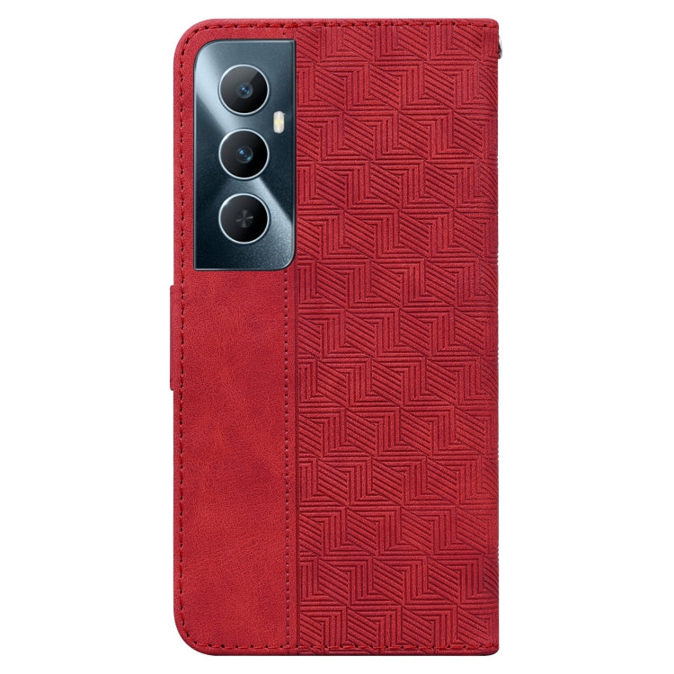 For Realme C65 4G Geometric Embossed Leather Phone Case