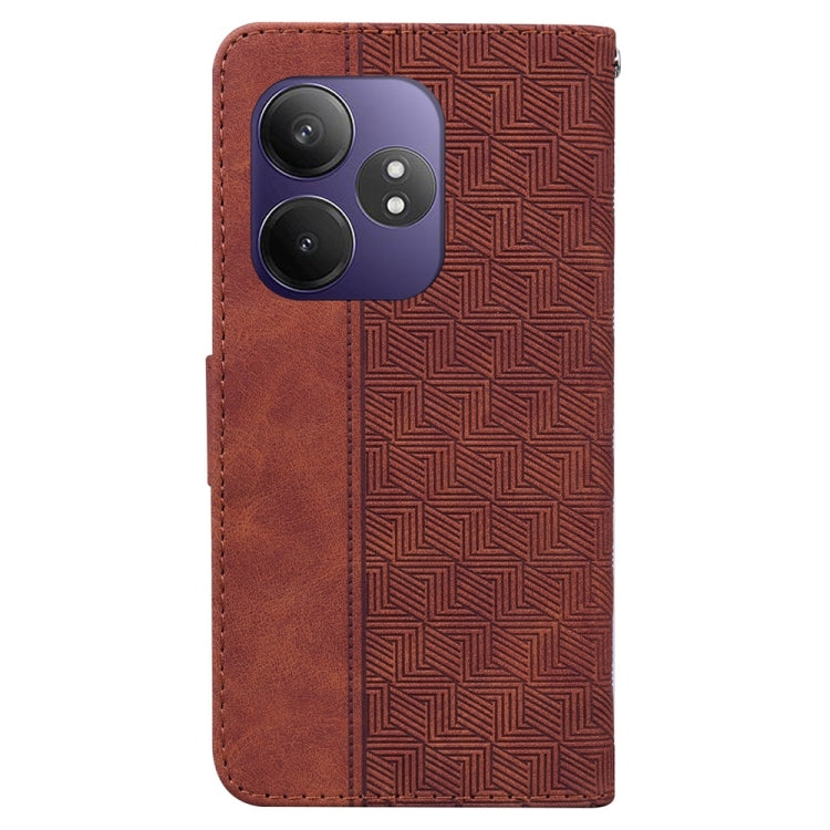For Realme GT 6 / GT 6T / GT Neo6 Geometric Embossed Leather Phone Case
