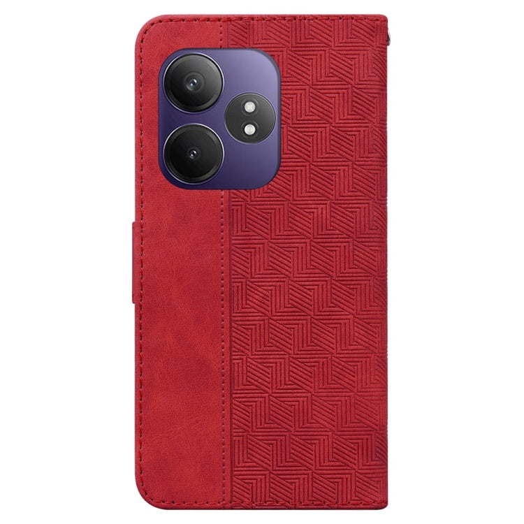 For Realme GT 6 / GT 6T / GT Neo6 Geometric Embossed Leather Phone Case