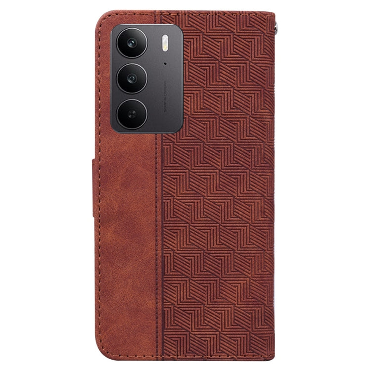For Realme C75 Geometric Embossed Leather Phone Case