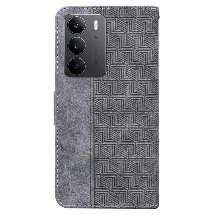 For Realme C75 Geometric Embossed Leather Phone Case