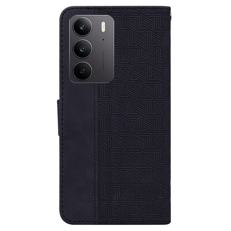 For Realme C75 Geometric Embossed Leather Phone Case