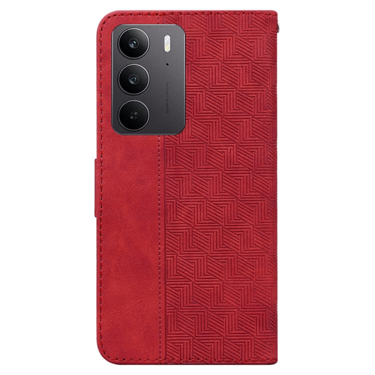 For Realme C75 Geometric Embossed Leather Phone Case