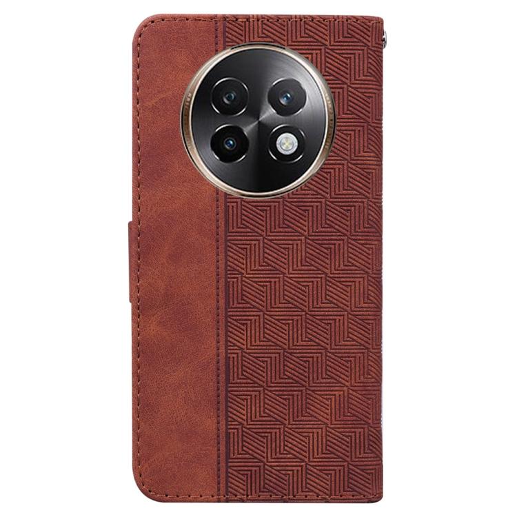 For Realme 13+ Global Geometric Embossed Leather Phone Case