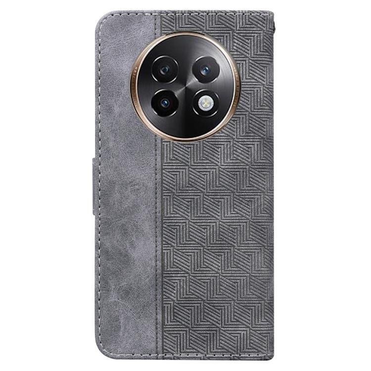 For Realme 13+ Global Geometric Embossed Leather Phone Case
