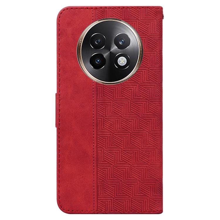 For Realme 13+ Global Geometric Embossed Leather Phone Case