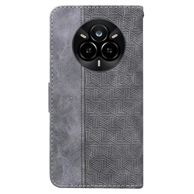 For Realme 14 Pro Geometric Embossed Leather Phone Case