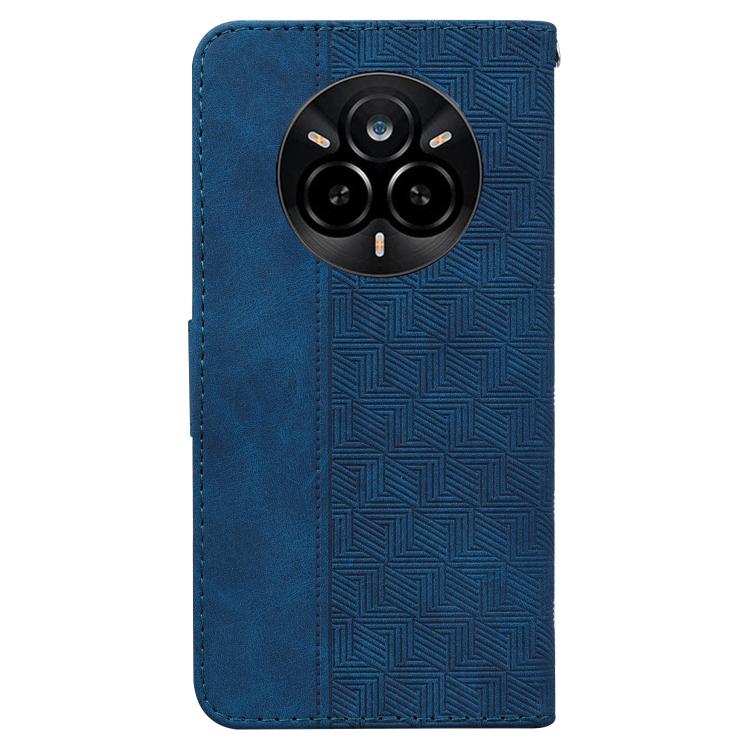 For Realme 14 Pro Geometric Embossed Leather Phone Case