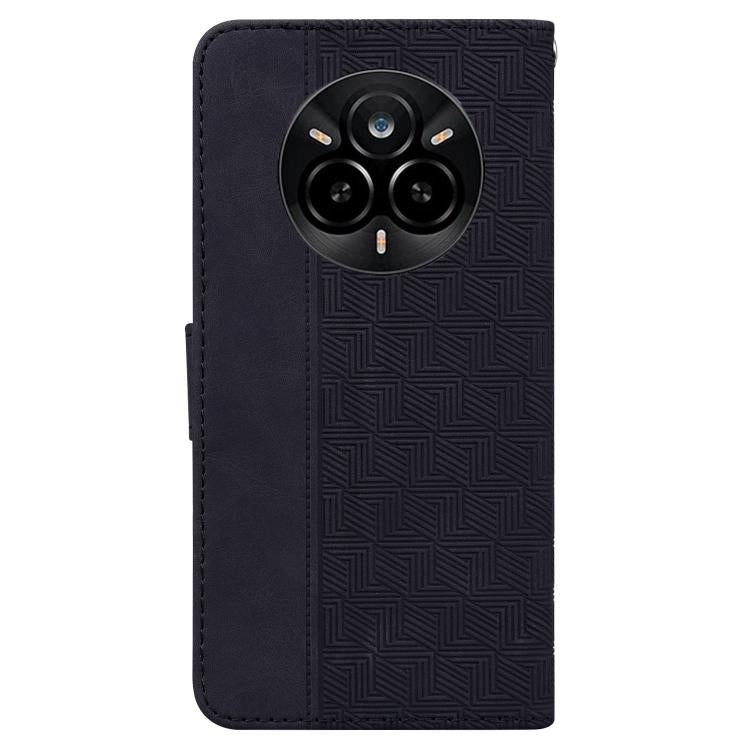 For Realme 14 Pro Geometric Embossed Leather Phone Case