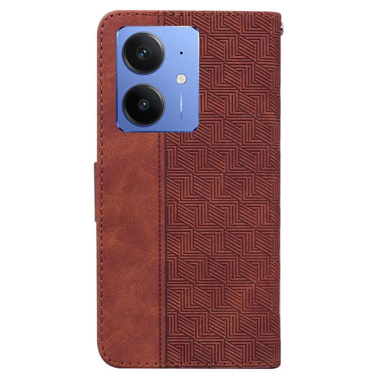 For Realme Neo7 SE Geometric Embossed Leather Phone Case