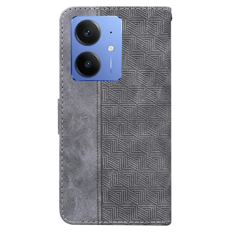 For Realme Neo7 SE Geometric Embossed Leather Phone Case