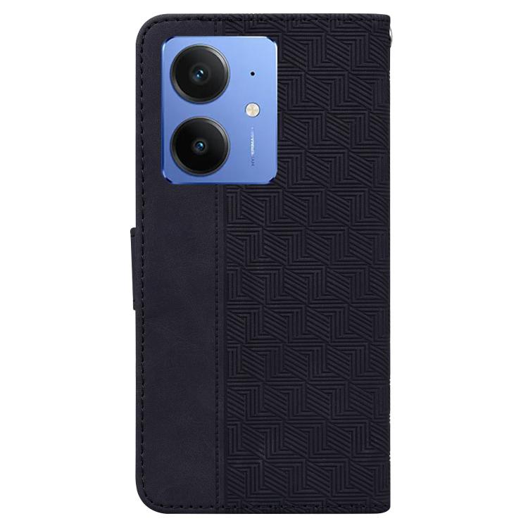 For Realme Neo7 SE Geometric Embossed Leather Phone Case