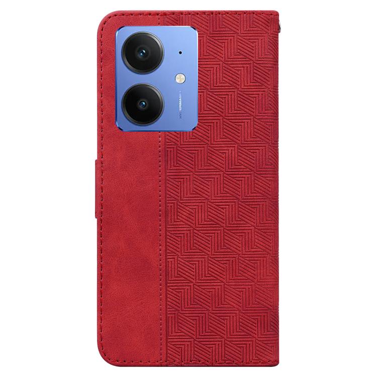 For Realme Neo7 SE Geometric Embossed Leather Phone Case