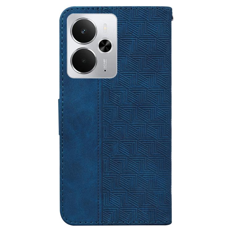 For Realme 14 Geometric Embossed Leather Phone Case
