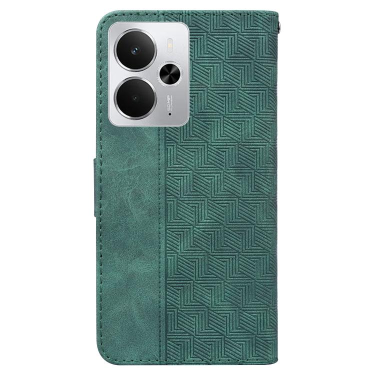 For Realme 14 Geometric Embossed Leather Phone Case