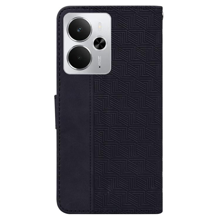 For Realme 14 Geometric Embossed Leather Phone Case